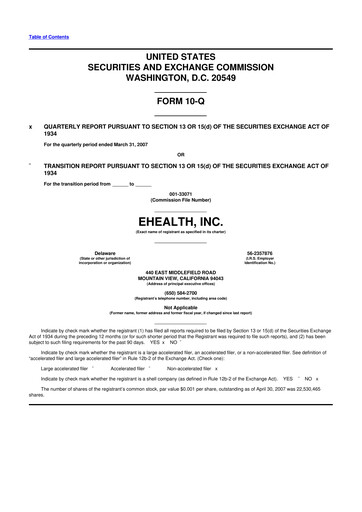 Thumbnail eHealth 10-Q Quarterly Report FY 
