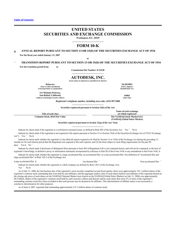 Thumbnail Autodesk 10-K Annual Report 