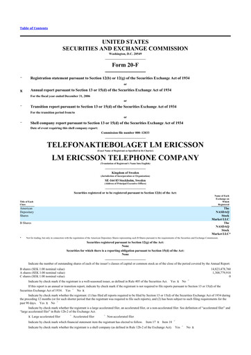 Vorschaubild Ericsson 20-F Jahresbericht 