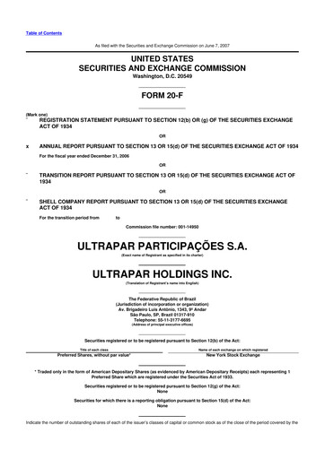 Vorschaubild Ultrapar Participacoes 20-F Jahresbericht 