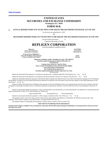 Thumbnail Repligen
 10-K Annual Report 