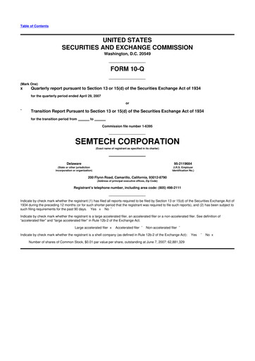 Vorschaubild Semtech 10-Q Quartalsbericht  