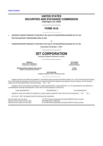 Thumbnail IDT Corporation
 10-Q Quarterly Report FY 
