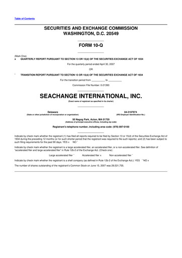 Thumbnail SeaChange International 10-Q Quarterly Report FY 