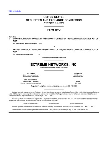 Thumbnail Extreme Networks
 10-Q Quarterly Report FY 