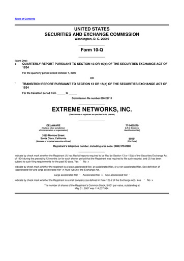 Thumbnail Extreme Networks
 10-Q Quarterly Report FY 