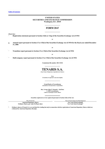 Thumbnail Tenaris 20-F Annual Report 