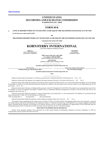 Thumbnail Korn Ferry
 10-K Annual Report 