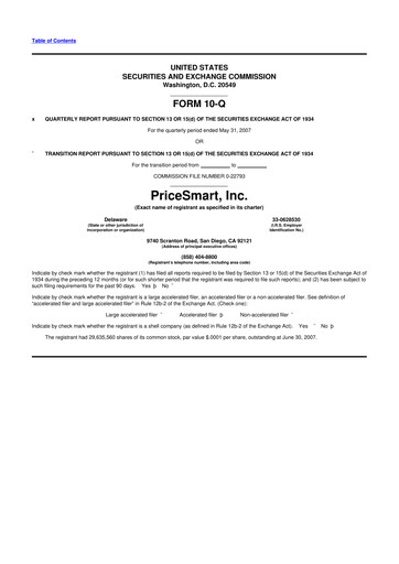 Thumbnail PriceSmart
 10-Q Quarterly Report FY 