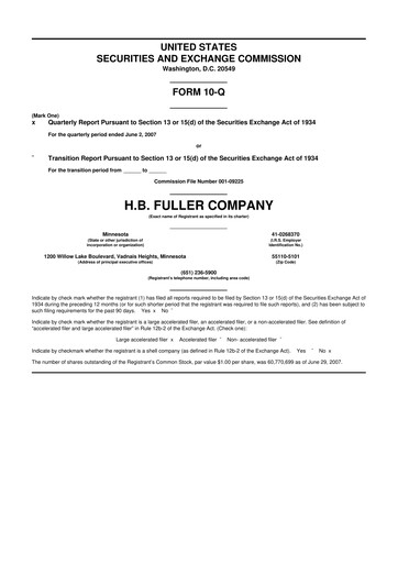 Thumbnail H.B. Fuller
 10-Q Quarterly Report FY 
