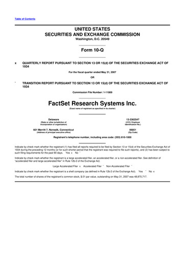 Thumbnail FactSet 10-Q Quarterly Report FY 