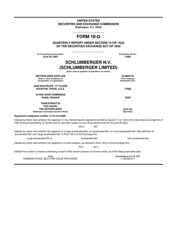 Vorschaubild SLB (Schlumberger) 10-Q Quartalsbericht  