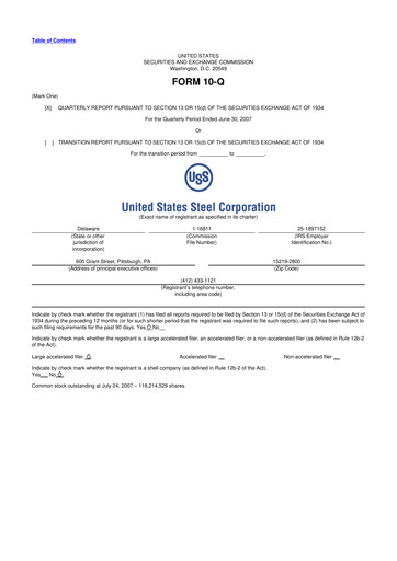 Vorschaubild U.S. Steel
 10-Q Quartalsbericht  