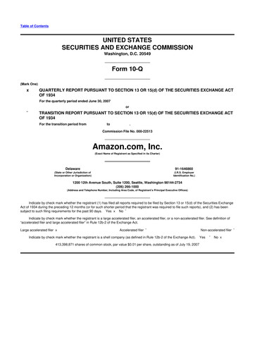 Miniature Amazon 10-Q Rapport trimestriel  
