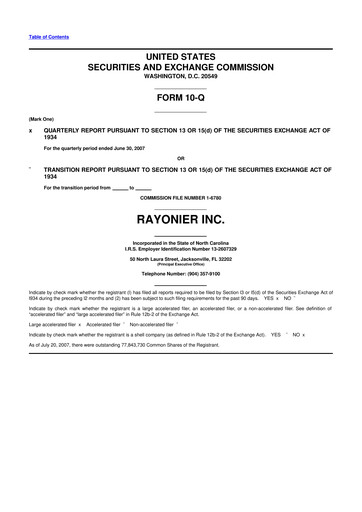 Thumbnail Rayonier 10-Q Quarterly Report FY 