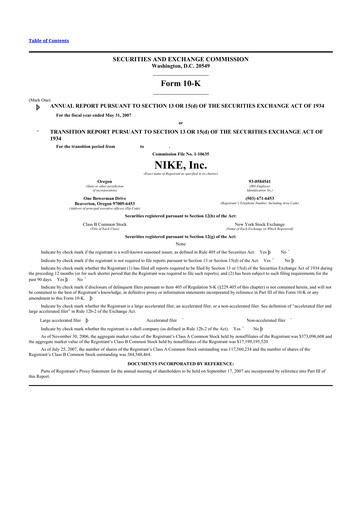 Thumbnail Nike 10-K Annual Report 