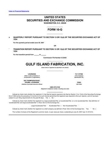 Thumbnail Gulf Island Fabrication
 10-Q Quarterly Report FY 