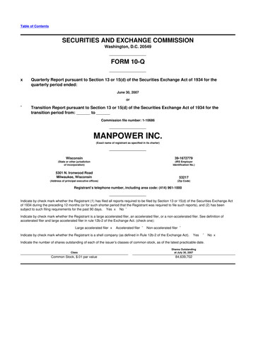 Thumbnail ManpowerGroup 10-Q Quarterly Report FY 