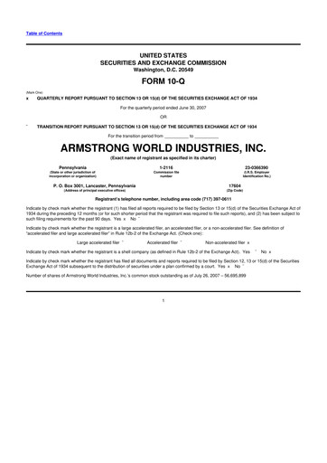 Vorschaubild Armstrong World Industries
 10-Q Quartalsbericht  