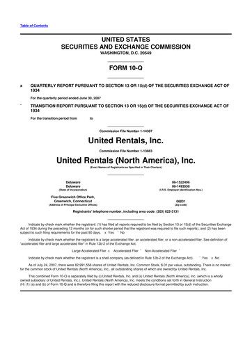 Vorschaubild United Rentals
 10-Q Quartalsbericht  