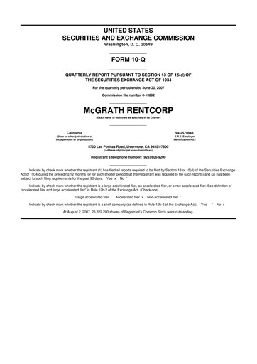 Thumbnail McGrath RentCorp
 10-Q Quarterly Report FY 