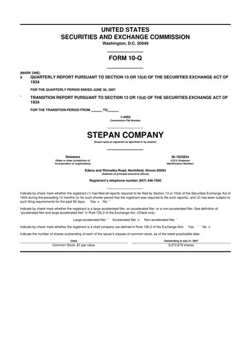Thumbnail Stepan Company
 10-Q Quarterly Report FY 