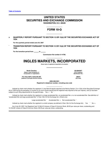 Thumbnail Ingles Markets 10-Q Quarterly Report FY 