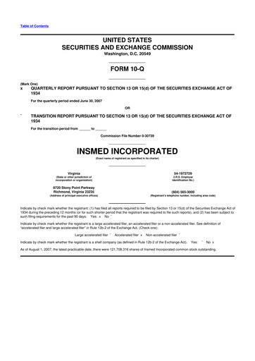 Vorschaubild Insmed 10-Q Quartalsbericht  