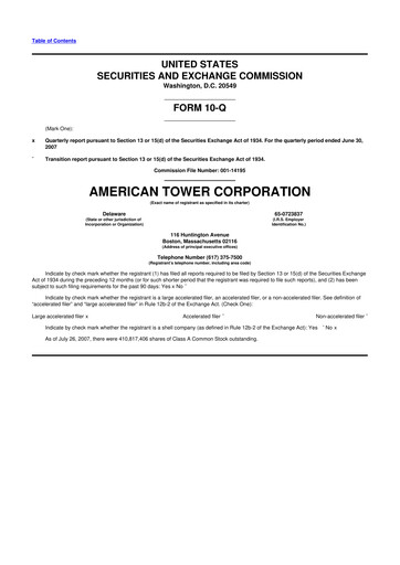 Thumbnail American Tower 10-Q Quarterly Report FY 