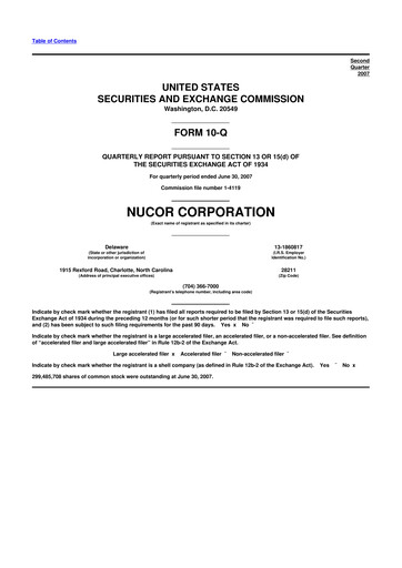Vorschaubild Nucor
 10-Q Quartalsbericht  