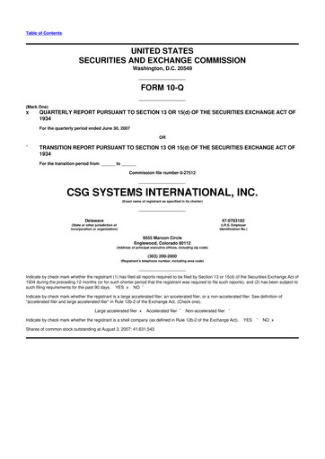 Thumbnail CSG International
 10-Q Quarterly Report FY 