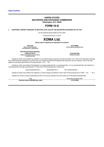 Thumbnail XOMA Royalty 10-Q Quarterly Report FY 