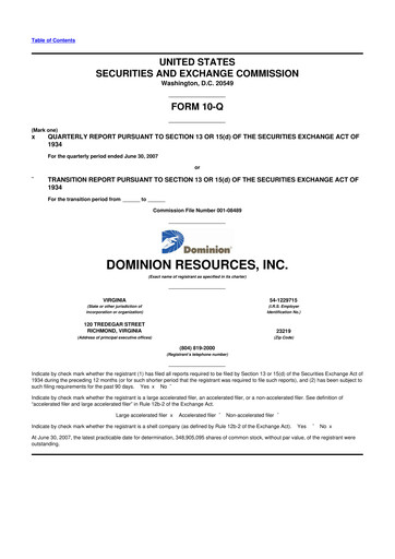 Thumbnail Dominion Energy 10-Q Quarterly Report FY 