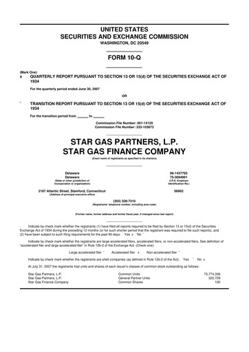 Thumbnail Star Group 10-Q Quarterly Report FY 