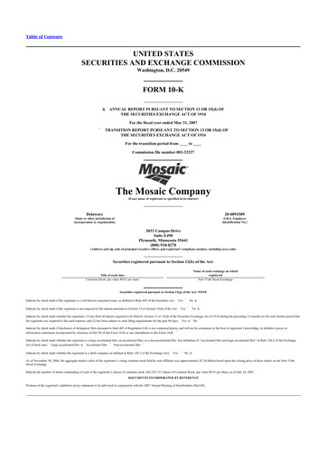 Thumbnail The Mosaic Company 10-K Annual Report 