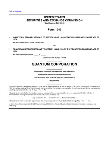 Thumbnail Quantum Corporation 10-Q Quarterly Report FY 