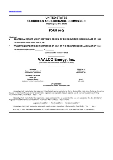 Thumbnail Vaalco Energy
 10-Q Quarterly Report FY 