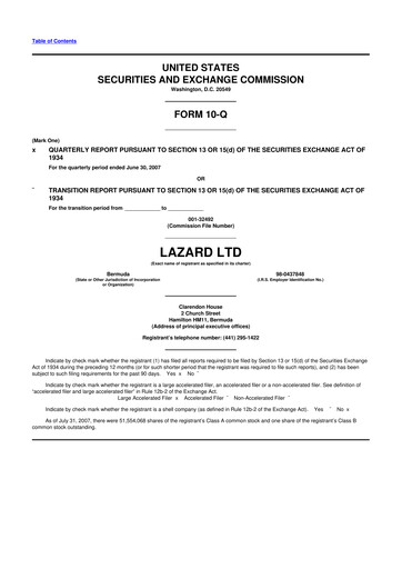 Thumbnail Lazard 10-Q Quarterly Report FY 