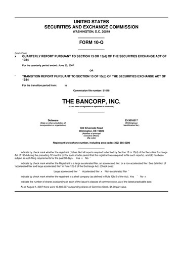 Thumbnail The Bancorp, Inc. 10-Q Quarterly Report FY 