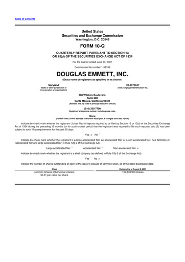 Thumbnail Douglas Emmett 10-Q Quarterly Report FY 