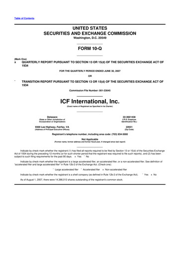 Thumbnail ICF International 10-Q Quarterly Report FY 