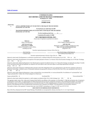 Thumbnail Sun Microsystems 10-K Annual Report 