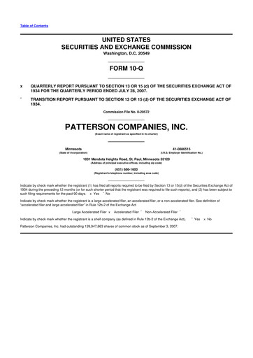 Thumbnail Patterson Companies
 10-Q Quarterly Report FY 