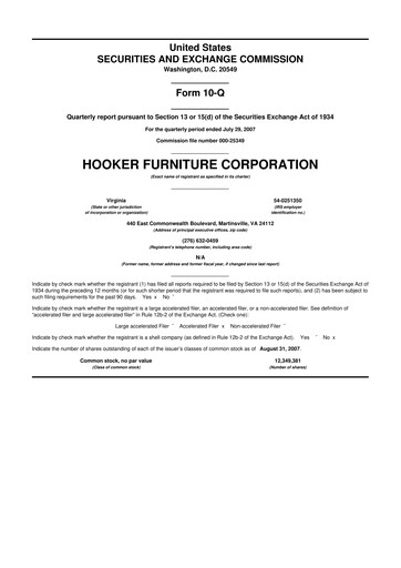Thumbnail Hooker Furnishings 10-Q Quarterly Report FY 