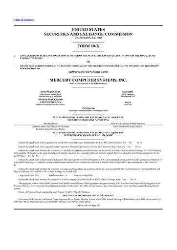 Thumbnail Mercury Systems 10-K Annual Report 