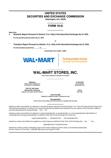 Miniature Walmart 10-Q Rapport trimestriel  
