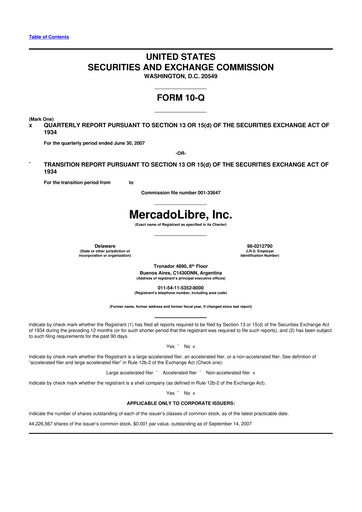 Vorschaubild MercadoLibre 10-Q Quartalsbericht  