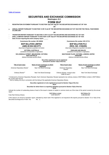 Thumbnail BHP Group 20-F Annual Report 