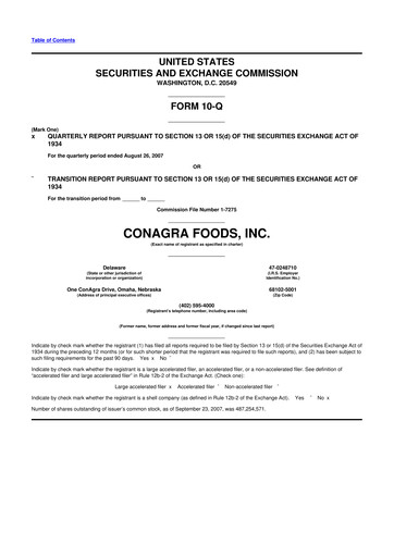 Thumbnail Conagra Brands
 10-Q Quarterly Report FY 