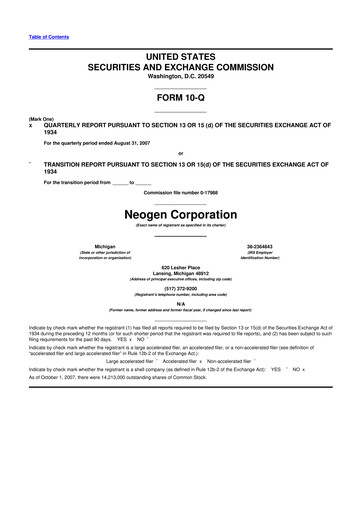 Vorschaubild Neogen 10-Q Quartalsbericht  